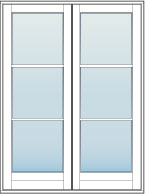 dobbelt terrassedør m sprosser