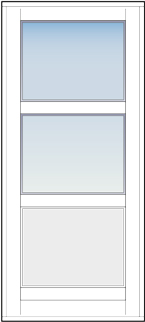 terrassedør med 2 glas og 1 fyldning